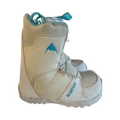Used Burton GROM BOA Girls Snowboard Boots White Junior 03 10299-S000307213