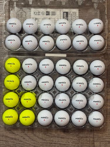 36 Pinnacle Distance Golf Balls - 5A/4A Condition