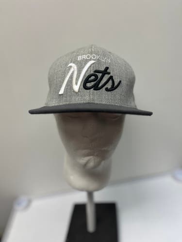 NBA Brooklyn Nets Mitchell & Ness SnapBack Baseball Hat Gray Black OSFA Casual