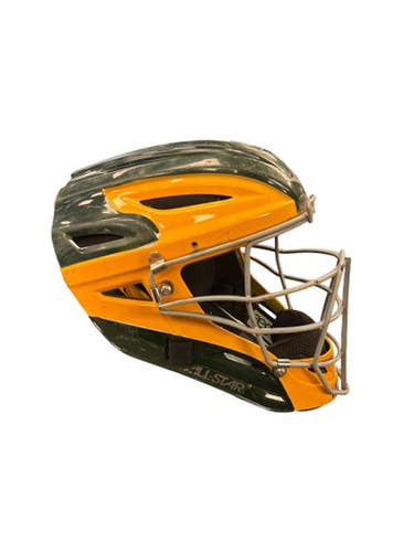 Used All-Star CATCHERS HELMET Catchers Helmet w/Mask Green LG 11863-S000025302