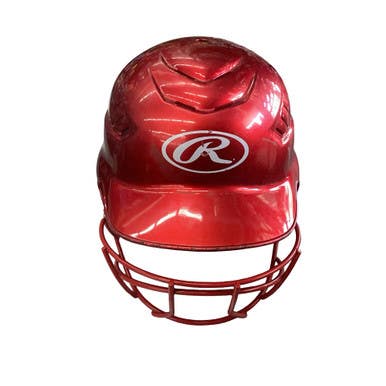 Used Rawlings BB HELMET Batting Helmet w/Mask Red MD 11760-S000088328