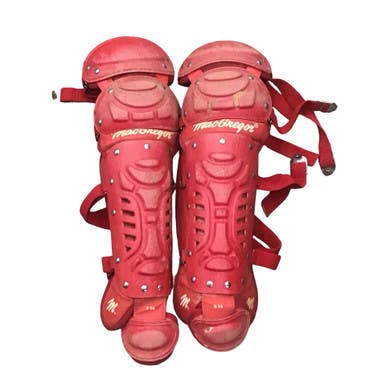 Used MacGregor B 64 SHIN GUARDS Catchers Leg Guards Red Youth 11760-S000088312