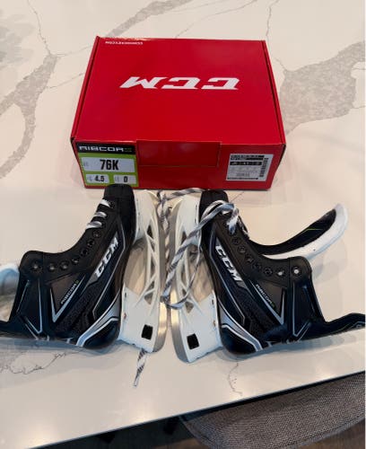Black 2019 CCM Ribcor 76K Hockey Skates Regular Width Size 4.5 (New)