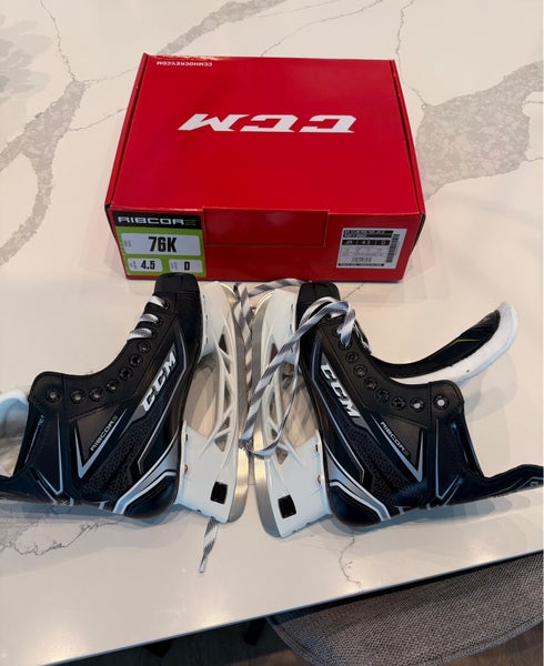 Black 2019 CCM Ribcor 76K Hockey Skates Regular Width Size 4.5 (New)