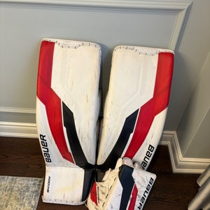 36" 2025 Bauer Supreme Shadow Regular Goalie Pads and Blocker Pro Custom (Used)