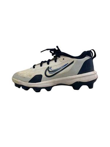 Used Nike TROUT BB/SB Cleats White And Navy Blue Junior 05.5 11692-S000146663