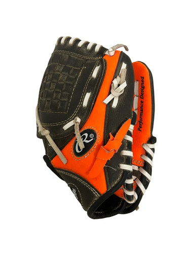 Used Rawlings PL95DSO BB/SB Glove T-ball Charcoal And Orange 9 1/2" 11692-S000146688