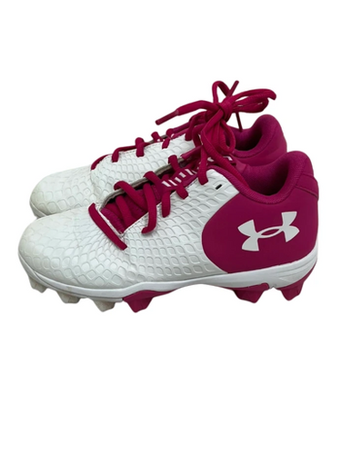 Used Under Armour GLYDE BB/SB Cleats White And Pink Junior 02 11692-S000146875