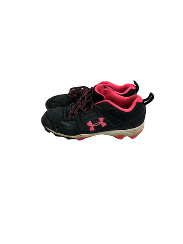 Used Under Armour LEADOFF BB/SB Cleats Black And Pink Junior 05 11692-S000146888
