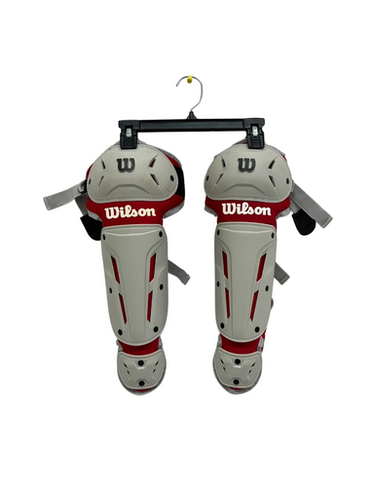 Used Wilson EZ GEAR 5-7 Catchers Leg Guards Red And Silver T-Ball 11692-S000146908