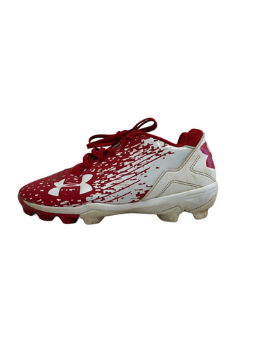Used Under Armour LEADOFF BB/SB Cleats Red And White Junior 02.5 11692-S000146612