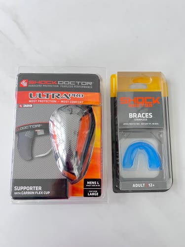 Shock Doctor Ultra Mens L Pro Supporter with Large Carbon Flex cup and Braces