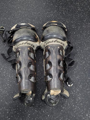 Used Easton SYNERGY Catchers Leg Guards Black Adult 11849-S000037100