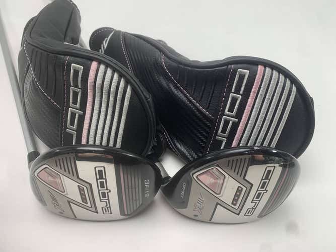 Cobra Air X Womens 3 & 5 Fairway Wood Set 19* 23* Ultralite Ladies RH HC -1.75''