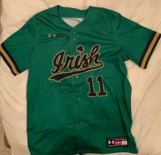 Notre Dame Irish Green Baseball Jersey