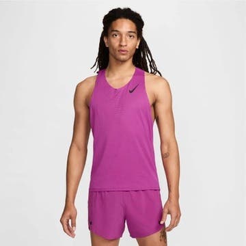 NIKE ADV Aeroswift Running Singlet Hot Fuchsia Slim Tank Size XL FN4231-518