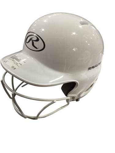 Used Rawlings 091021-2 Batting Helmet w/Mask White SM 11347-S000264132