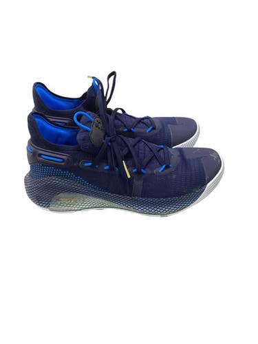 Used Under Armour CURRY Basketball Shoes M Navy Blue And Yellow Senior 7.5 11347-S000264492