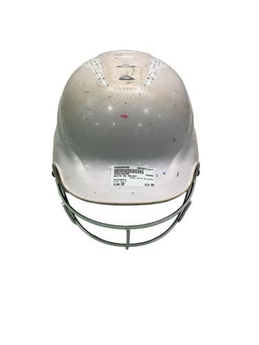 Used WHITE BB HELMET Batting Helmet w/Mask White SM 11347-S000264468