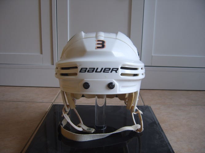 Game Worn/Used Signed Clayton Stoner Anaheim Ducks Bauer 4500 Hockey Helmet Medium