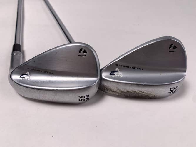 TaylorMade Milled Grind 3 Raw Chrome Wedge Set 56* 12 | 60* 12 Hi-Rev 2.0 RH