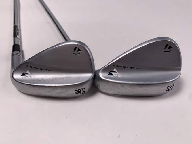 TaylorMade Milled Grind 3 Raw Chrome Wedge Set 56* 12 | 60* 12 Hi-Rev 2.0 RH