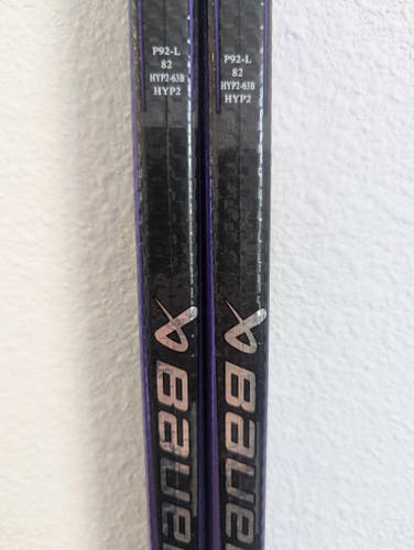 Bauer VAPOR HYPERLITE 2 Hockey Stick LEFT P92 CURVE 82 flex Senior D1 Pro Stock -  2 Pack