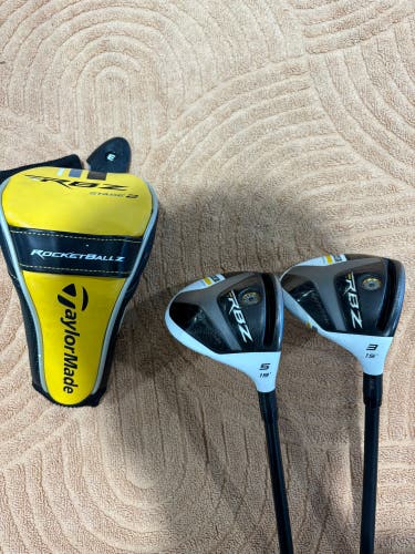 Men's TaylorMade RocketBallz Stage 2 Fairway Woods (3 and 5) RH | Rocketfuel R-Flex Shafts (Used)