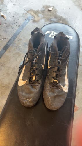 Used Nike 856 Trout black mold cleats, 10.5