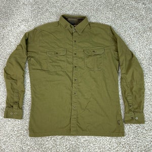 Kuhl Shirt Mens Large Green Solid Long Sleeve Button Up Wool Outdoor Casual