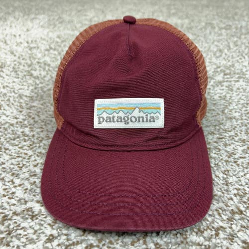 Patagonia Hat Cap Snap Back Mens One Size Red Mesh Trucker Logo Hiking Outdoor