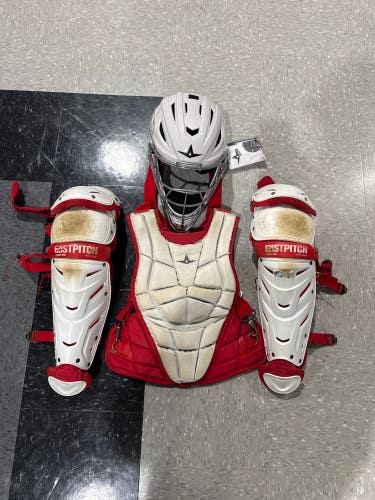 Red & White All Star AFX Series Catcher's Set (Used) | Small