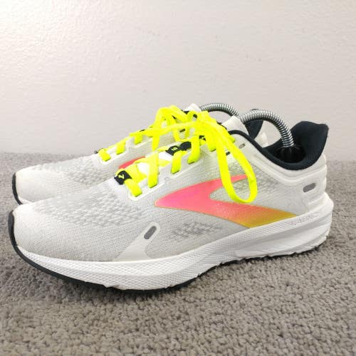 Brooks Launch 9 Womens Size 6 Running Shoes White Yellow Sneakers Lace Up