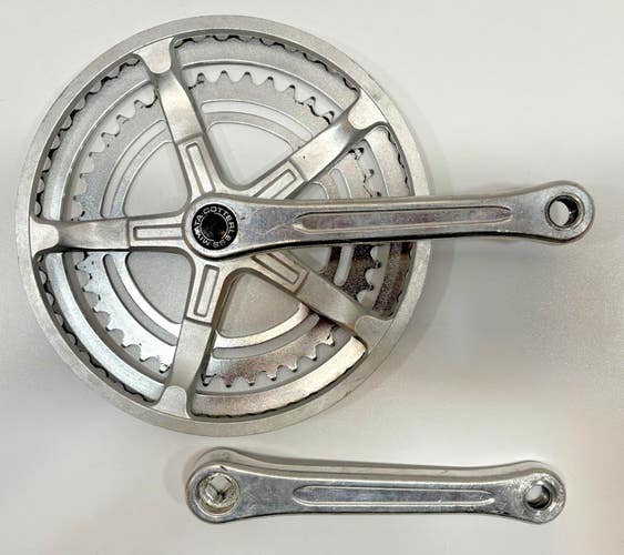 Vintage 1980s Miyata/SR 170mm 52/42 Silver Aluminum/Steel Double Crankset