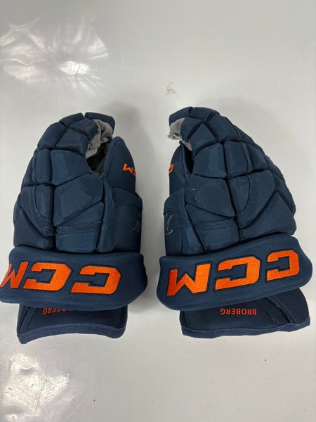 Philip Broberg Oilers CCM HG12 Gloves 14" Pro Stock