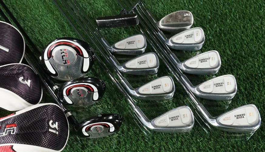 Men's 16pc. Golf Set Tour Series Irons, Walter Hagen XLR Woods, Putter+Covers RH