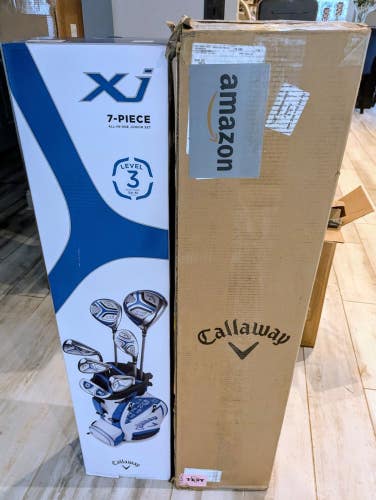 Callaway XJ3 Junior Golf Club Set RH 7pcs w/ Stand Bag White Blue XJ LEVEL 3