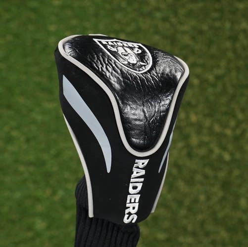 Las Vegas Raiders Fairway Wood Headcover Sock X NFL Football Black / White
