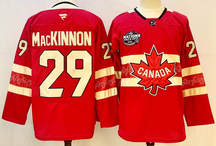 Nathan MacKinnon Team Canada 2025 4 Nations Face-Off Red Jersey Size 46