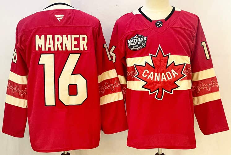 Mitch Marner Team Canada 2025 4 Nations Face-Off Red Hockey Jersey Size 50