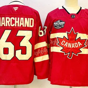 Brad Marchand Team Canada 2025 4 Nations Face-Off Red Hockey Jersey Size 46