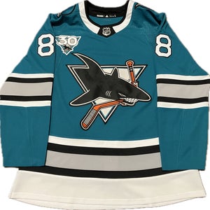 San Jose Sharks Brent Burns 30TH Anniversary Alternate Adidas NHL Hockey Jersey Size 50