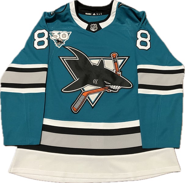 San Jose Sharks Brent Burns 30TH Anniversary Alternate Adidas NHL Hockey Jersey Size 50