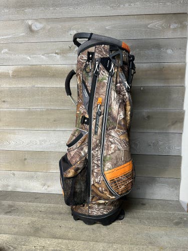 Realtree Camo Flo Bag Golf Stand Bag with Cover Backpack Sling 5 Way