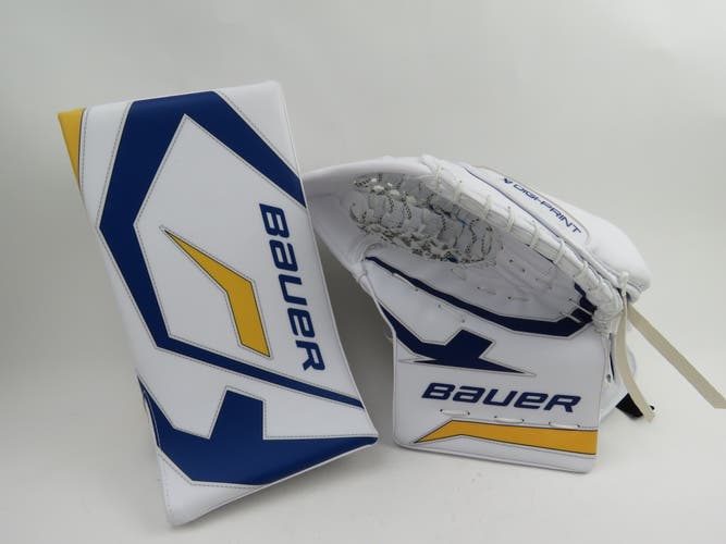 Bauer DIGI-PRINT Buffalo Sabres NHL Pro Stock Hockey Goalie Glove Blocker Set LUUKKONEN