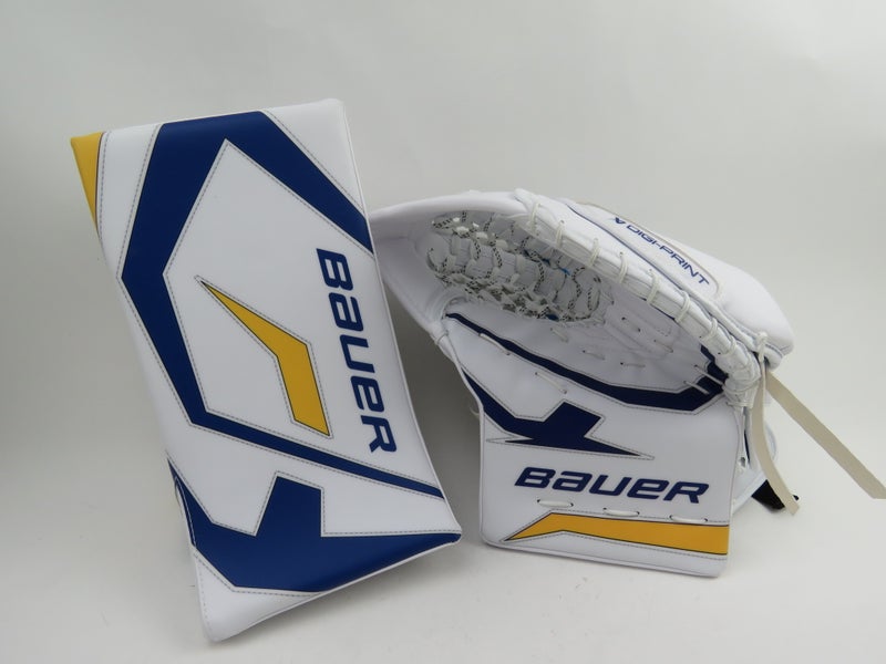 Bauer DIGI-PRINT Buffalo Sabres NHL Pro Stock Hockey Goalie Glove Blocker Set LUUKKONEN