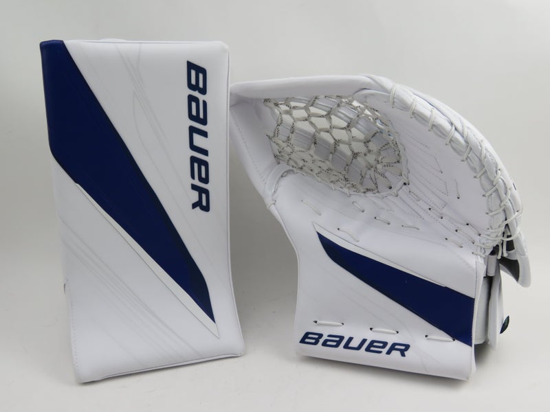 Bauer Vapor Hyperlite 2 Tampa Bay Lightning Pro Stock Hockey Goalie Glove Blocker Set VASILEVSKIY
