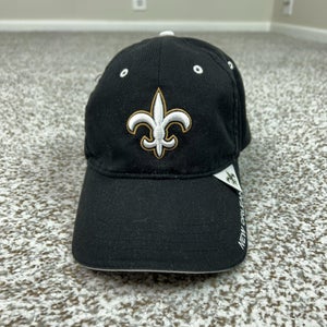 New Orleans Saints Hat Cap Strap Back Mens One Size Black NFL Dad Casual Logo