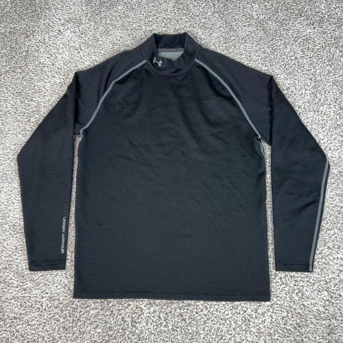 Under Armour Shirt Mens XL Black ColdGear Fitted Long Sleeve Base Layer Athletic