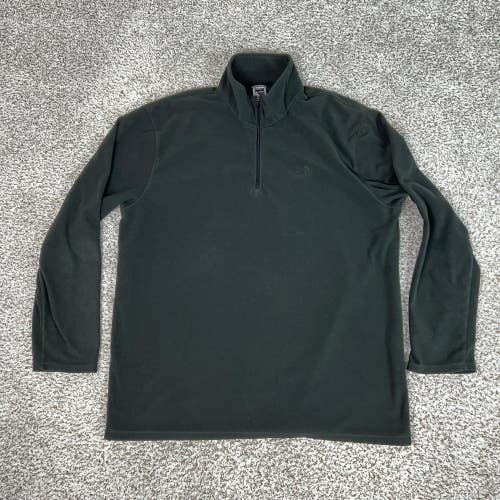 North Face Pullover Mens 2XL Black Fleece Quarter Zip Long Sleeve TKA 100 Hiking